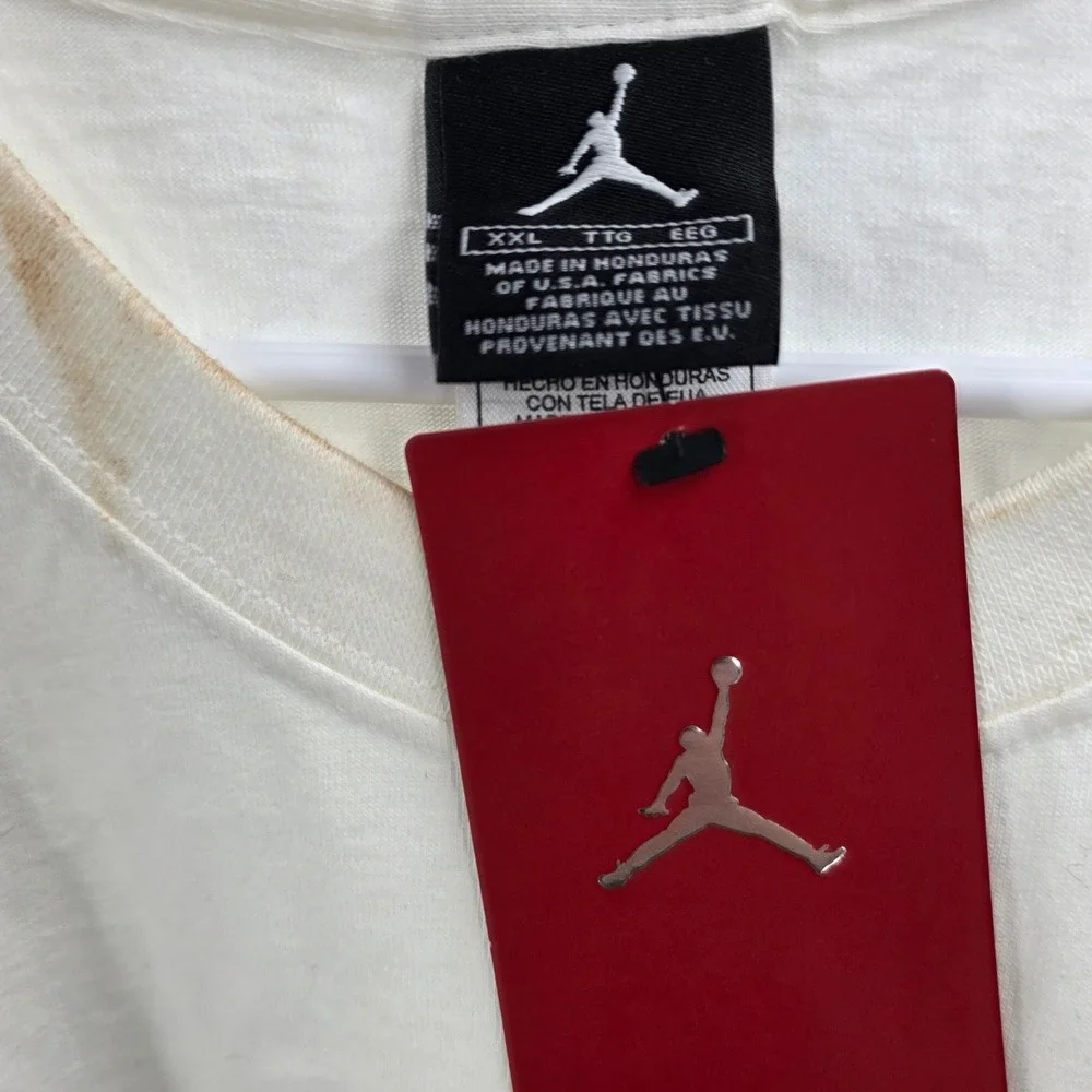 VINTAGE 90S RARE NIKE AIR JORDAN SHIRT MENS 2XL XXL SNEAKER BLUE DEADSTOCK *READ
